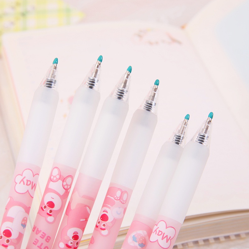 Set 6 Bút Mực Đen Kiểu Dáng Hoạt Hình Dễ Thương