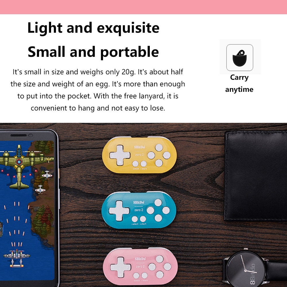 Tay Cầm Chơi Game Bluetooth Không Dây 8bitdo Zero 2 Cho Nintendo Switch Ns Windows Macos