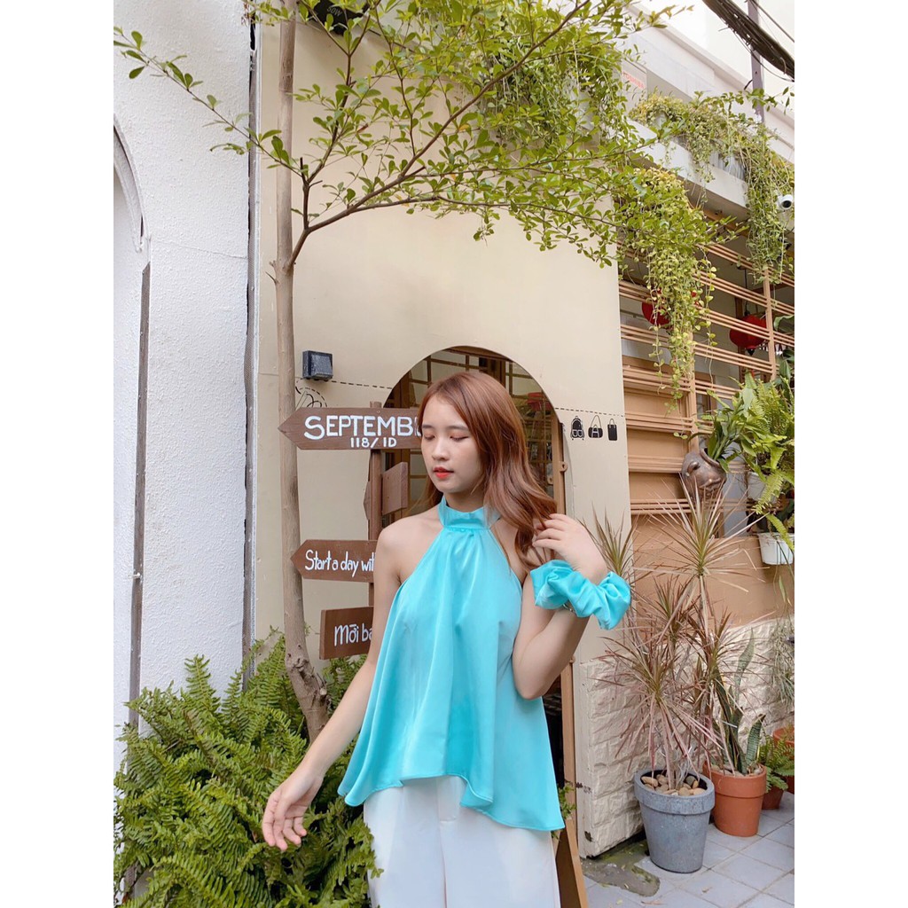 ÁO KIỂU VỈ LỤA SATIN SIZE S,M MÀU VÀNG, XANH | BigBuy360 - bigbuy360.vn