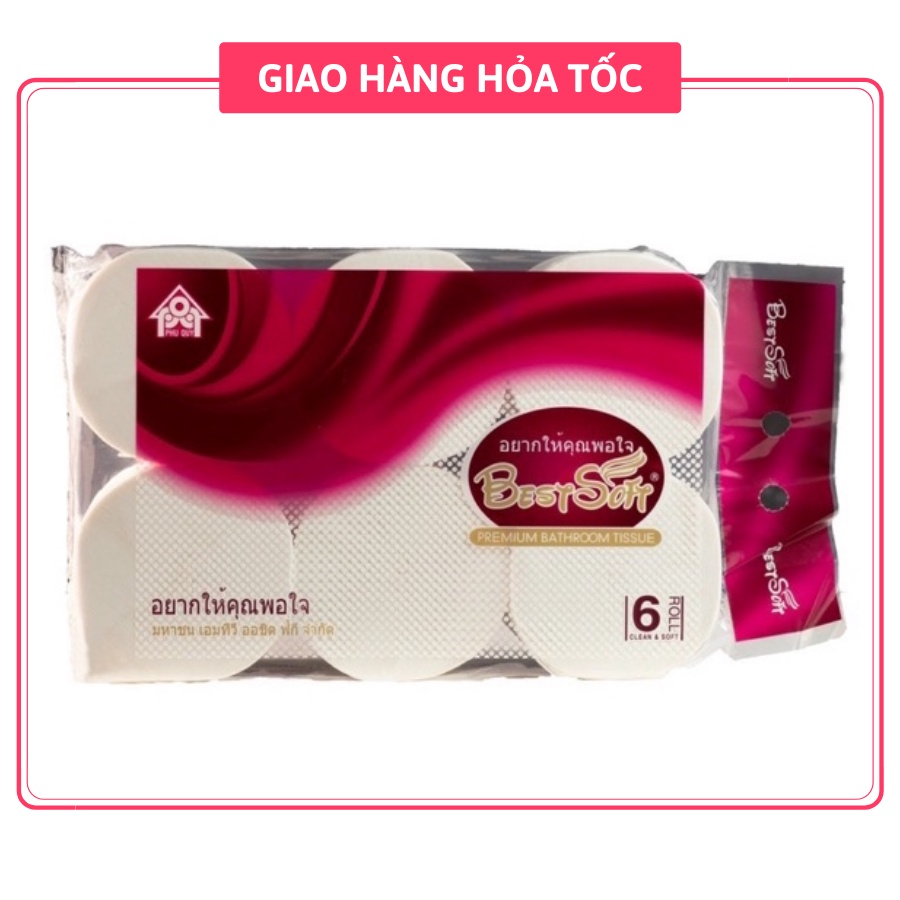 Giấy cuộn không lõi Bestsoft 6 cuộn/lốc