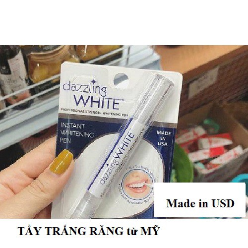 Bút tẩy trắng răng Dazzling White Nhập Khẩu Mỹ-Bút tẩy trắng răng làm trắng răng, tẩy ố răng vàng do hút thuốc lá