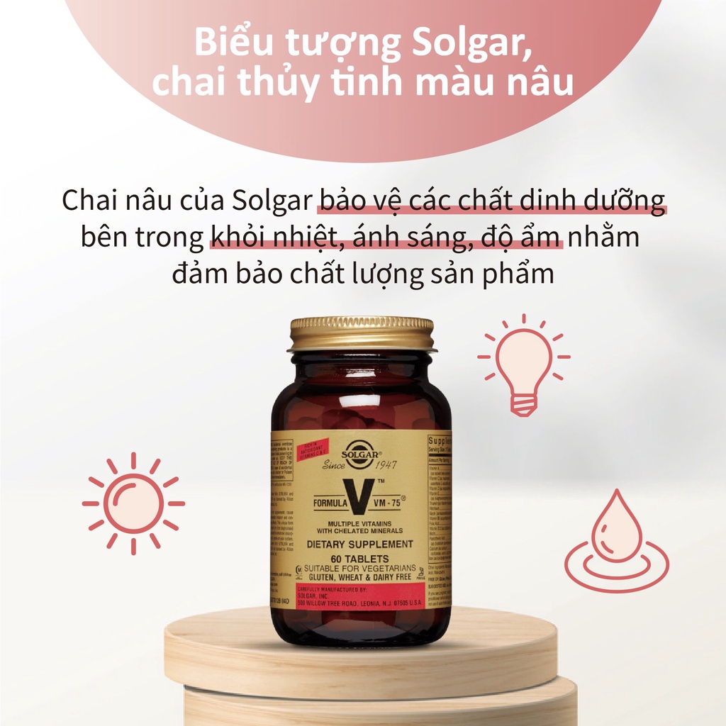Viên Uống Solgar Formula VM-75 - Siêu Vitamin Tổng Hợp Và Khoáng Chất, Đạt Giải Thưởng Vitamin Của Năm 60 viên