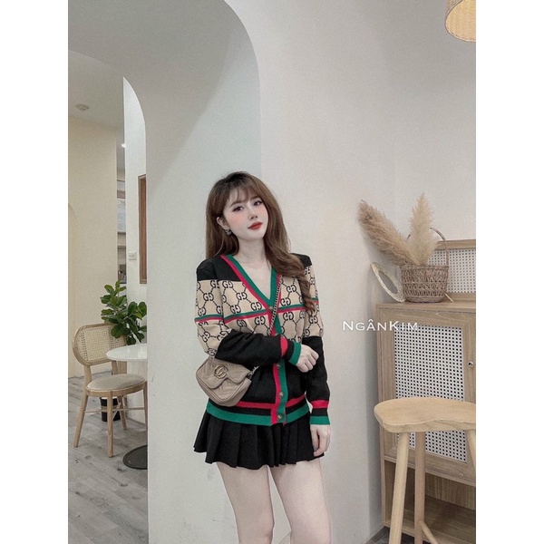Áo cadigan GG phối màu B110