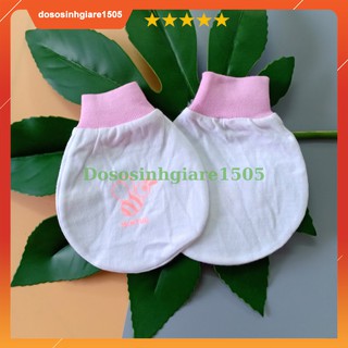Set 2 Đôi BAO TAY Mintu cổ bo TRẮNG cho bé sơ sinh Mintuu