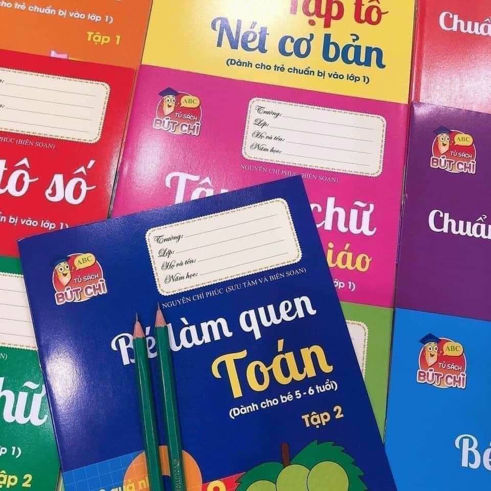 Set 10 quyển vở làm quen chữ và số cho bé