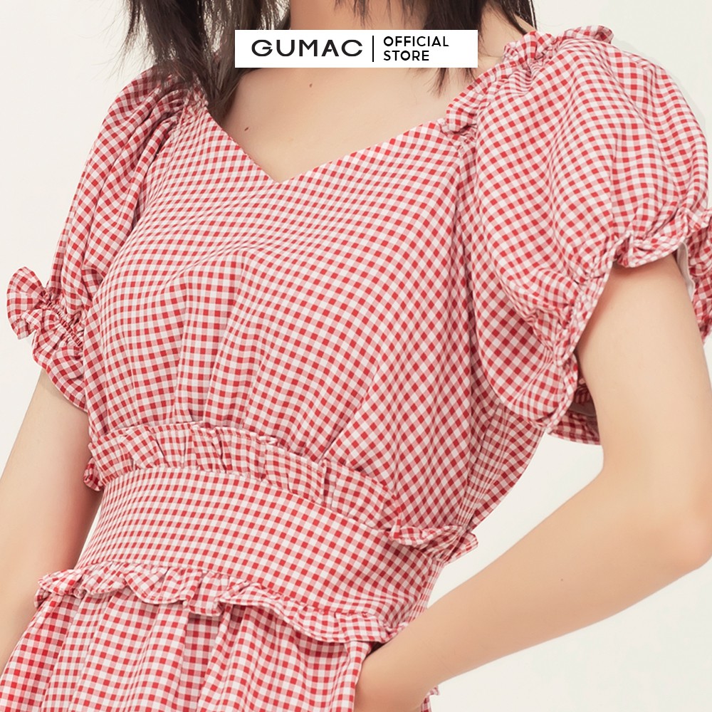 Đầm xòe nữ họa tiết caro bản eo GUMAC đủ màu đủ size, năng động, trẻ trung DB341 | BigBuy360 - bigbuy360.vn