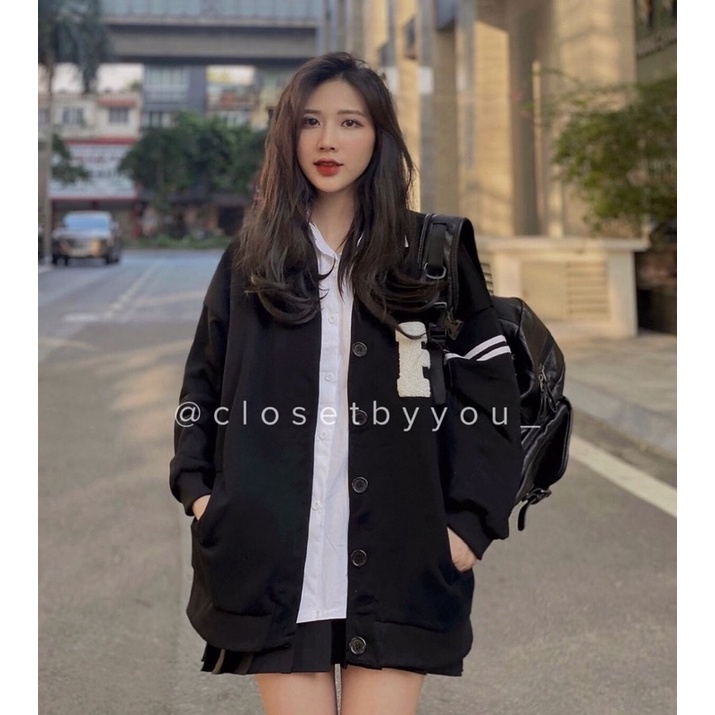 Áo khoác cardigan nỉ bông thêu R ( Ảnh thật ) | BigBuy360 - bigbuy360.vn