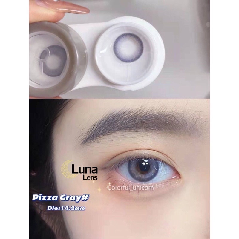 MỘT ĐÔI KÍNH ÁP TRÒNG MÀU XÁM TÍM PIZZA GRAY SIÊU ÊM SIÊU MỀM NỘI ĐỊA TRUNG QUỐC - LENS CÓ ĐỘ CẬN