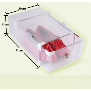 Hộp đựng giày nhựa trong suốt viền kim loại ,lifeshop777