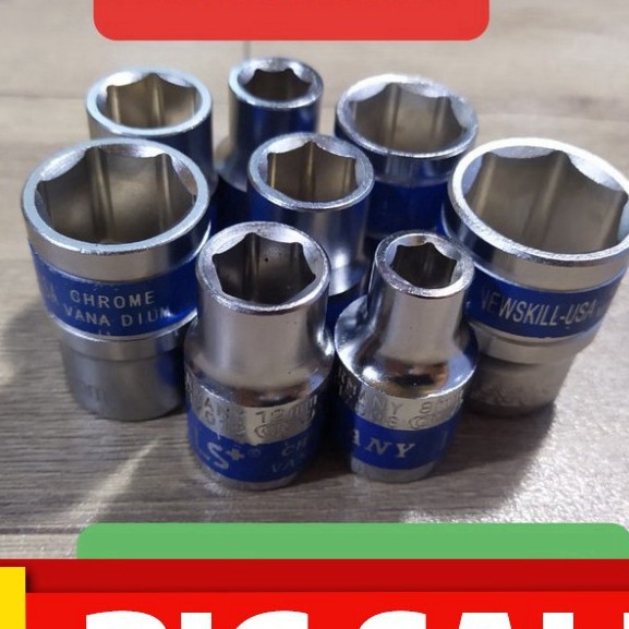 Đầu tuýp lẻ 1/2 từ 8 đến 24