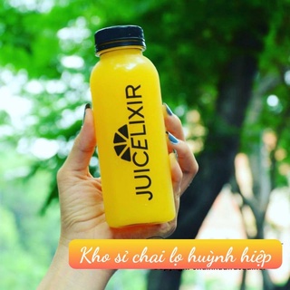 Chai nhựa tròn 330ml miệng rộng - sản phẩm đã kèm nắp đen