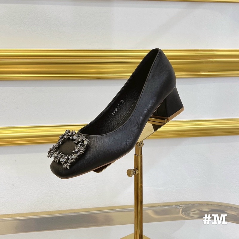 Giày cao gót khoá đá Jiamani gót vuông 5p fullbox