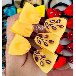 Dây cột tóc nơ đính đá phalê cao cấp