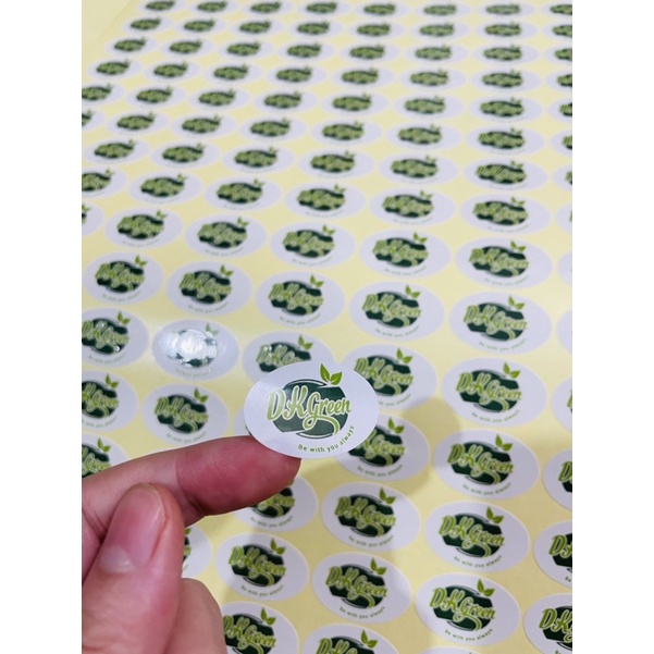 Tem Dán Hoa Quả Hình Elip