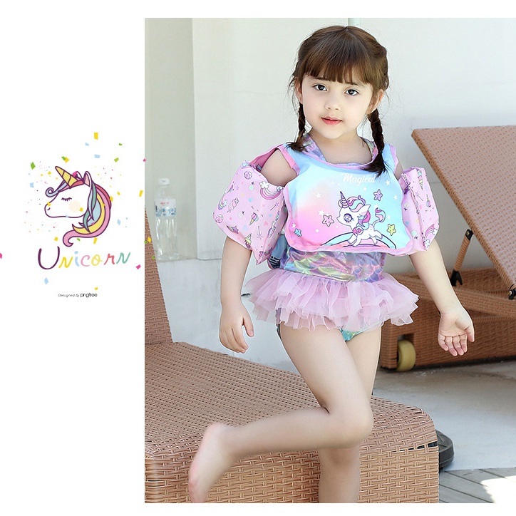 Áo Phao Đeo Cánh Tay Họa Tiết Hoạt Hình Dành Cho Bé 2-6 Tuổi