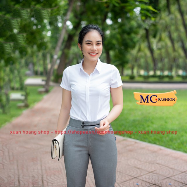 Áo Sơ Mi Trắng Nữ Đẹp Công Sở, Tay Ngắn Cộc Mc Fashion, Size Đủ, Chất Liệu Vải Co Giãn Nhẹ, Mát A0068, A0074, A280