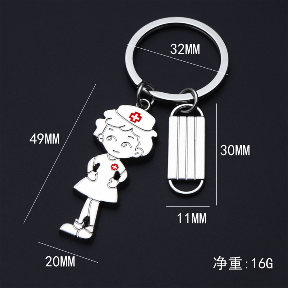 Mới Móc Khóa Hình Y Tá Bằng Thép Không Gỉ Thời Trang