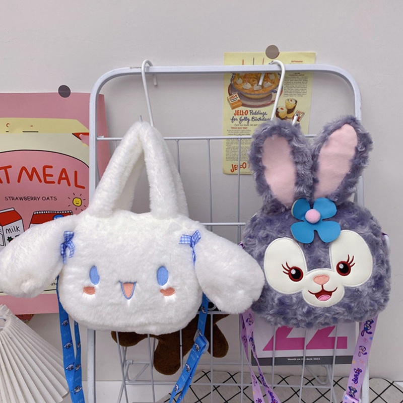 Túi Đeo Chéo Nhỏ Bằng Vải Bông Họa Tiết Hoạt Hình Dễ Thương Có Thể Điều Chỉnh Cho Bé Gái