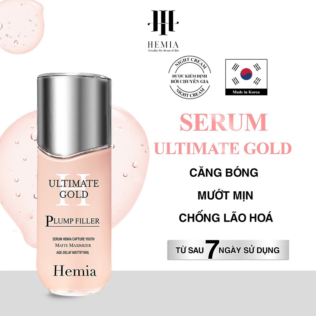 Serum Luxury Hemia Hàn Quốc, Dưỡng Trắng Căng Bóng, Phục Hồi Tái Tạo Da, Cấp Ẩm Chuyên Sâu, Chống Lão Hóa