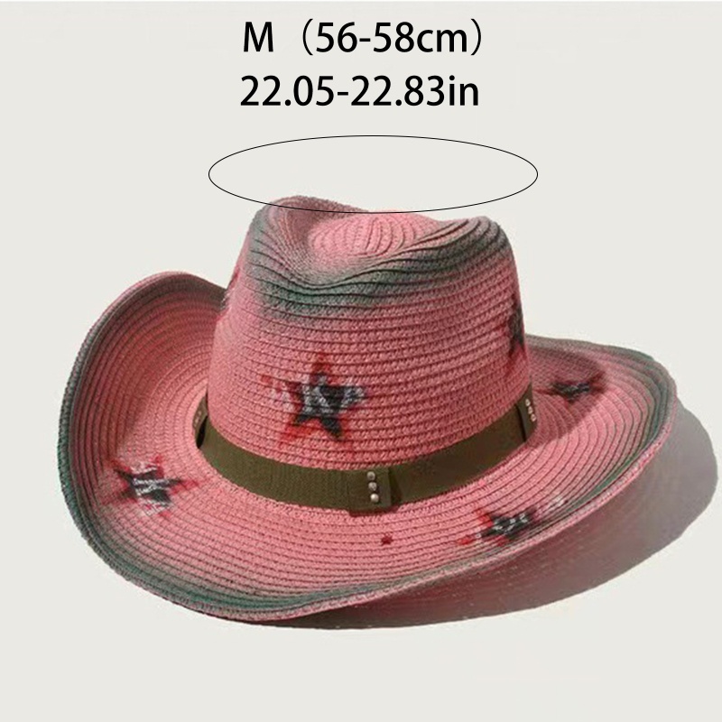 Nón Vành Họa Tiết Ngôi Sao Màu Hồng Thanh Lịch Có Dây Điều Chỉnh Được Cho Nữ Adu