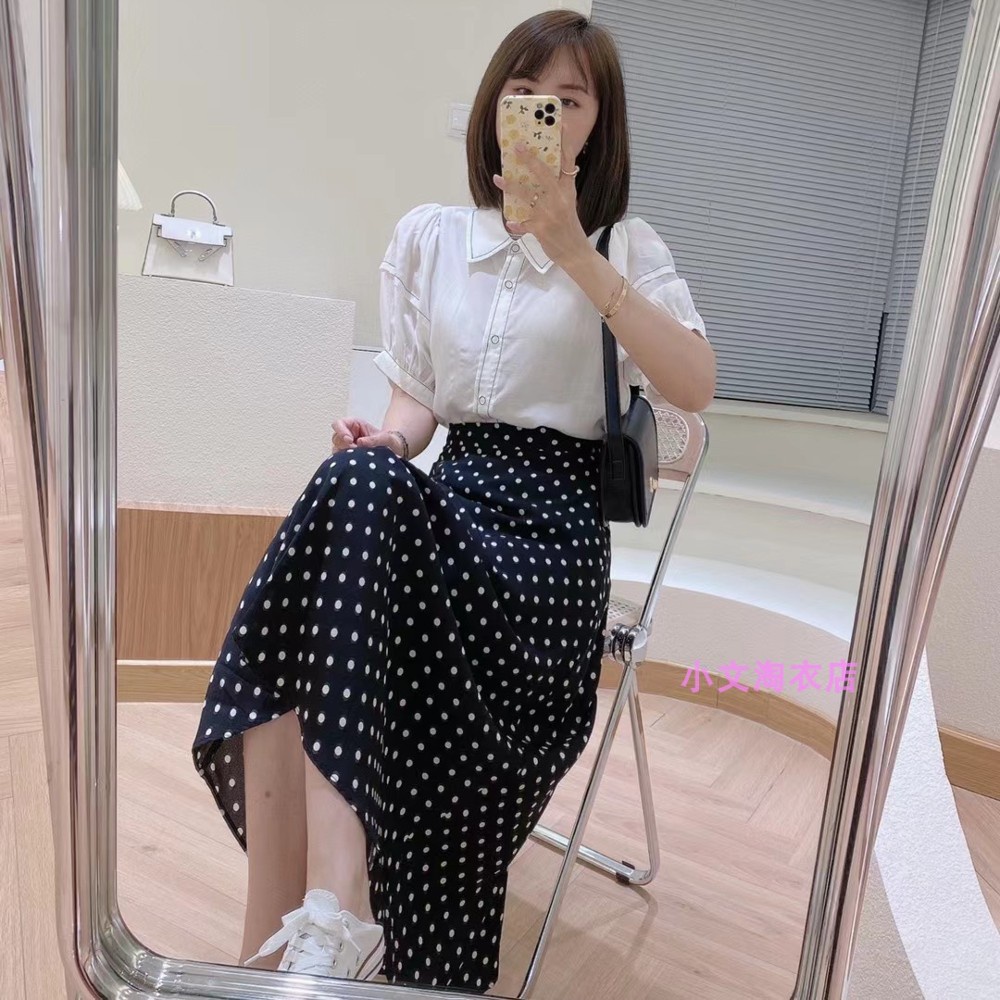 Chân váy dài dáng suông 2 lớp - Chân váy xòe chấm bi chất voan Nhật CV-CB | BigBuy360 - bigbuy360.vn