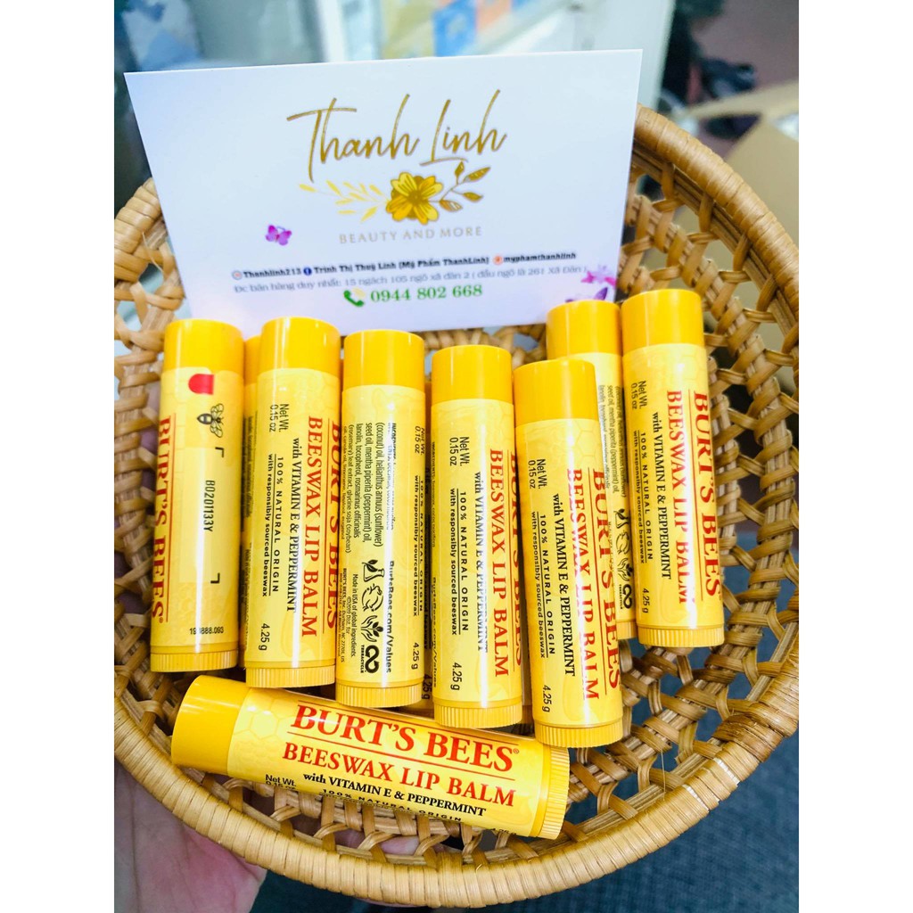 Son dưỡng môi Burt's bee siêu mềm môi và lành tính