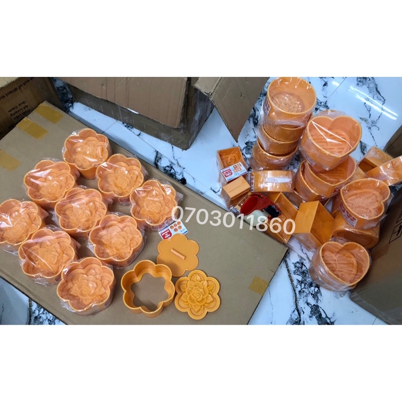 Khuôn xôi hoa mai,trái tim chữ Hỷ, Hoa sen,Phúc lộc thọ tài vuông, hoa hồng vuông - nhấn xôi, trung thu, nén cơm