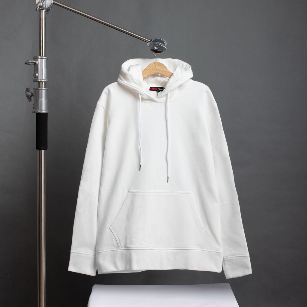 Áo hoodie unisex form rộng trơn dài tay LADOS - 9045 với chất thun nỉ mềm mịn - Áo hoodie thun nỉ có nón và túi trước