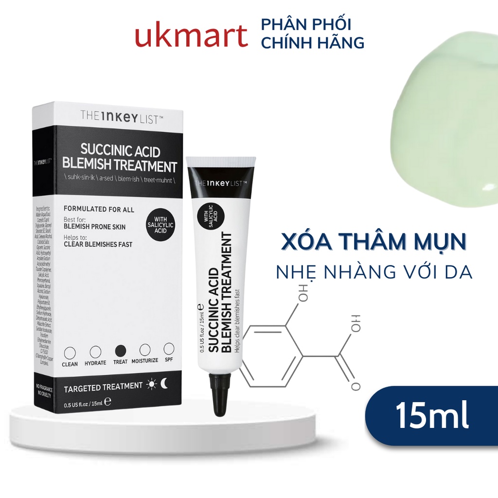 Chấm Mụn The Inkey List Succinic Acid Acne Treatment 15ml