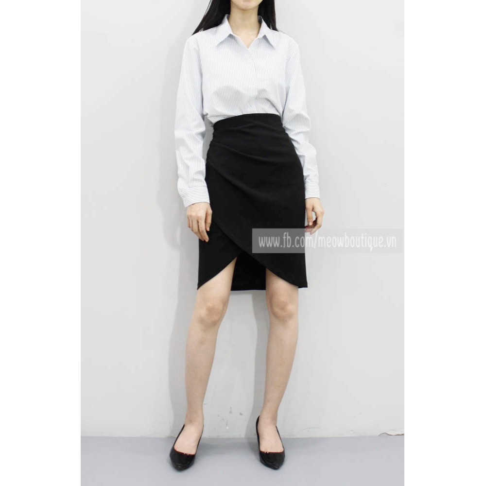 [Mã FATHANG5 giảm 10K đơn 50K] [Hình thật tự chụp] Chân Váy Công sở Bút Chì Tulip Xếp Pli Nhún Meow Boutique | BigBuy360 - bigbuy360.vn