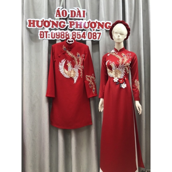 Áo dài cặp đỏ