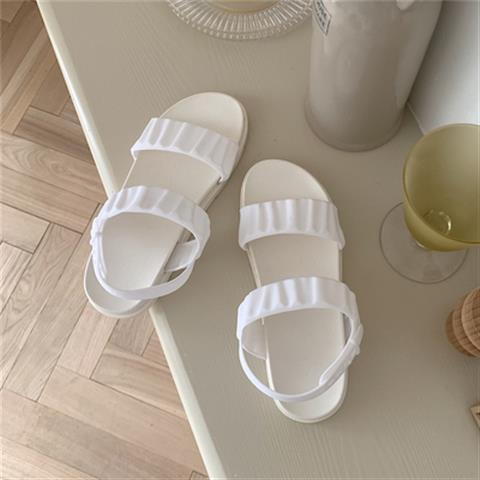 Jiashucheng Hàng Có Sẵn Giày Sandal Đế Bằng Thời Trang Mùa Hè Phong Cách Roman Cho Nữ