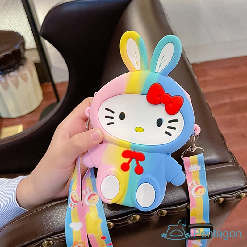 Túi Đeo Chéo Bằng Silicon Họa Tiết Hoạt Hình Phong Cách Phương Tây Cho Bé