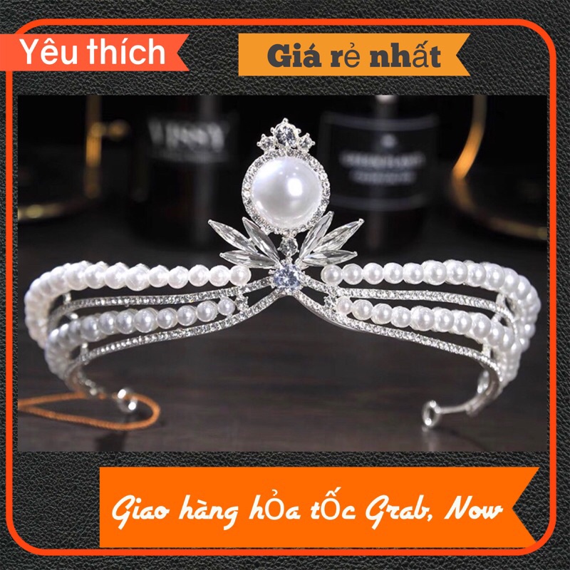 VƯƠNG MIỆN CÔ DÂU ĐÍNH HẠT TRAI DÁNG CÔNG CHÚA DỄ THƯƠNG