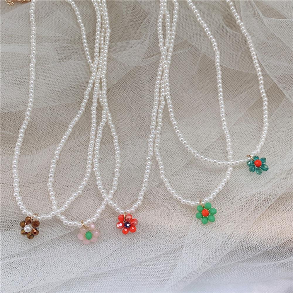 Vòng Cổ Choker Đính Hạt Mặt Hoa Phong Cách Bohemian Ngọt Ngào Thanh Lịch WMES15H