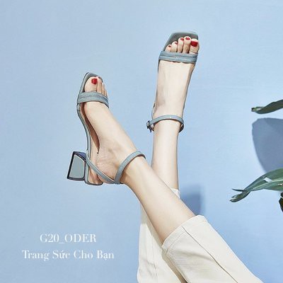 Sandal G20 oder quai mảnh gót vuông thời trang