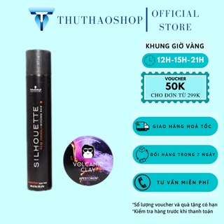 Combo Sáp vuốt tóc Volcanic Clay và Gôm xịt tóc Silhouette + Tặng Lược