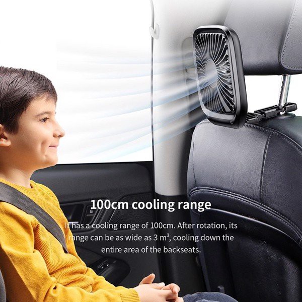 Quạt xếp đa năng gắn lưng ghế trên xe hơi Baseus Foldable Vehicle-mounted Backseat Fan LV507 -Bh 12 tháng