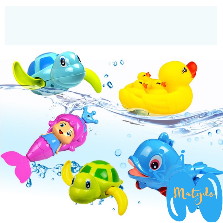 Đồ chơi thú chạy cót mini, động vật đáng yêu chạy dây cót giúp bé thích thú khi tắm