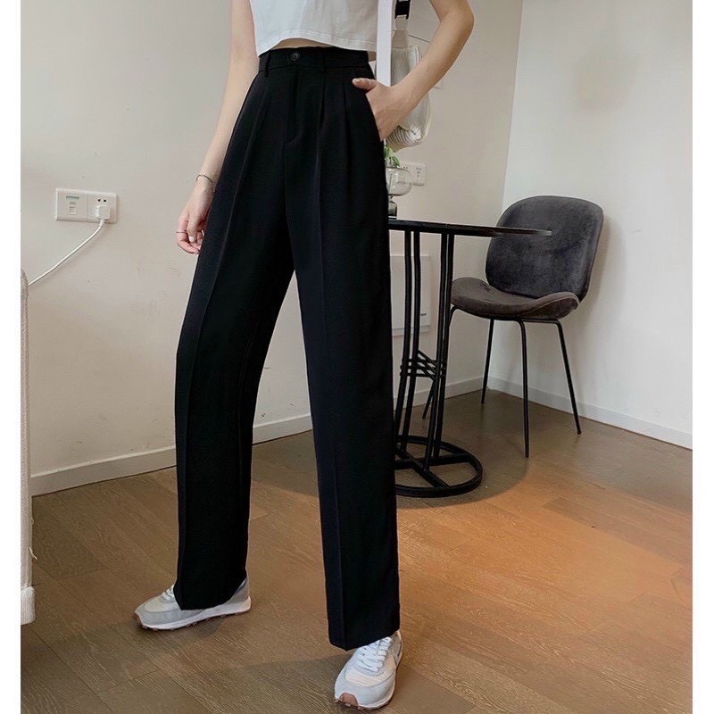 Quần ống rộng culottes xuông cài cúc khóa trước dài 100cm siêu Hôt