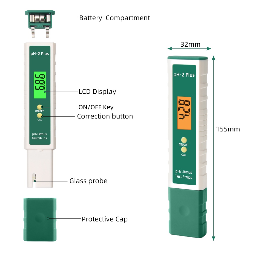 Máy Đo PH Kỹ Thuật Số PH EC TDS Máy Đo Loại Bút Bút Thử Độ Tinh Khiết Của Nước Dụng Cụ Đo Màn Hình LCD Hiển Thị Quỳ Bút Thử Điện