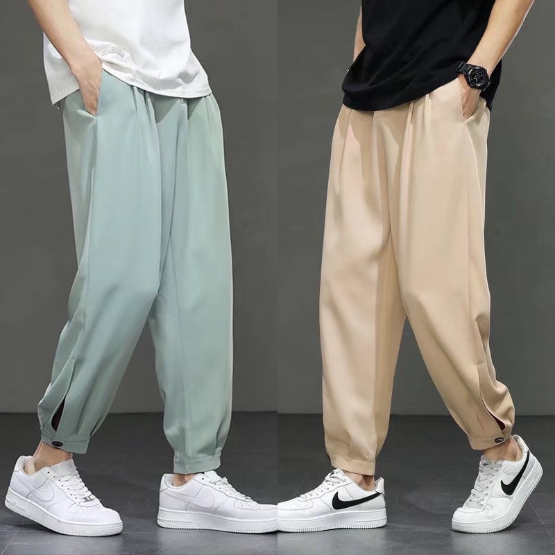 Quần Dài Thể Thao Dáng Rộng Phong Cách Hàn Quốc Thời Trang Mùa Hè Cho Nam Size S-3xl