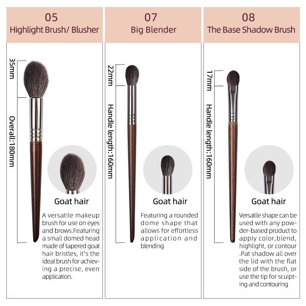 9 Cọ trang điểm OVW Xq1457810111219 làm từ lông dê đa năng