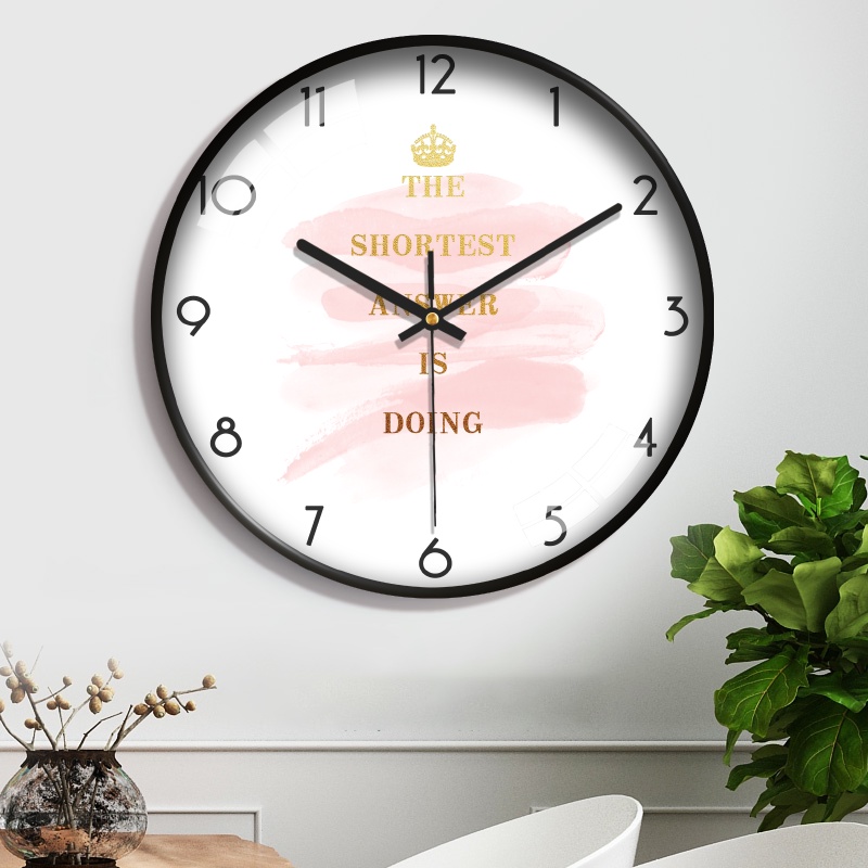 Đồng Hồ Treo Tường Khung Nhựa ABS, Đồng Hồ Treo Tường Kim Trôi Treo Không Tiếng Ồn, Có Lớp Kính Bảo Vệ