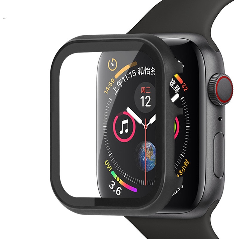 Khung Kim Loại + Ốp Bảo Vệ Mặt Đồng Hồ Thông Minh Apple Watch Series 6 Se 5 4 3 44mm 42mm Iwatch Band 40mm 38mm