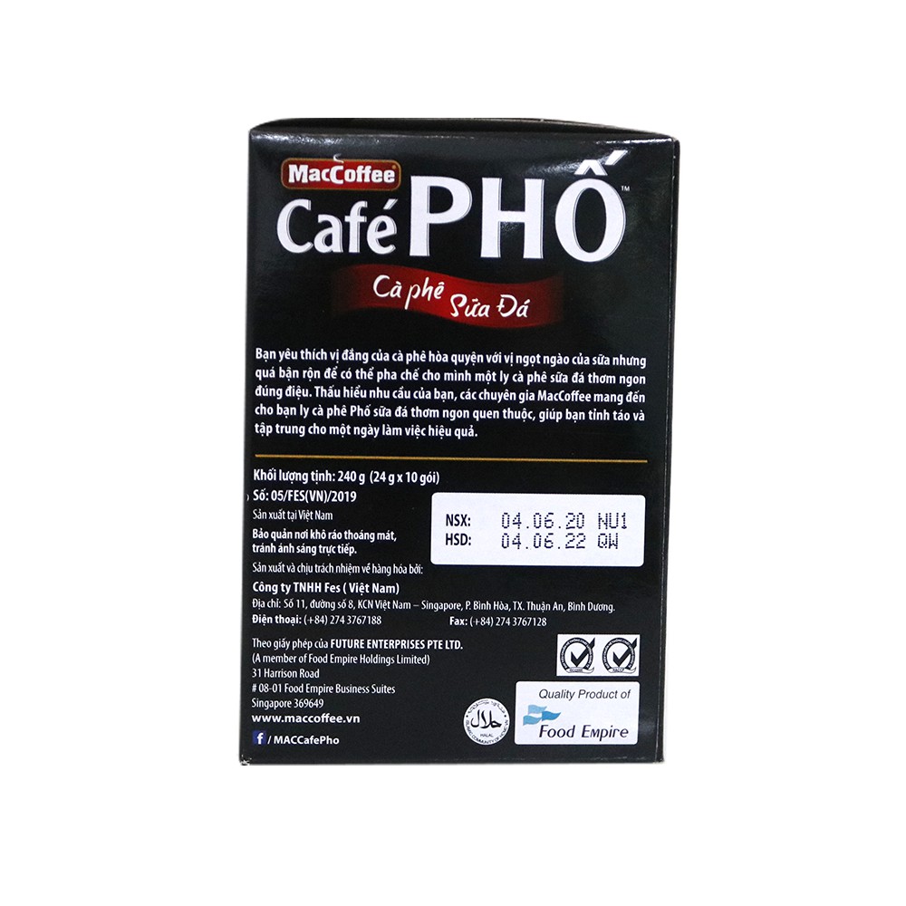 MacCoffee Café Phố Sữa Đá 240g