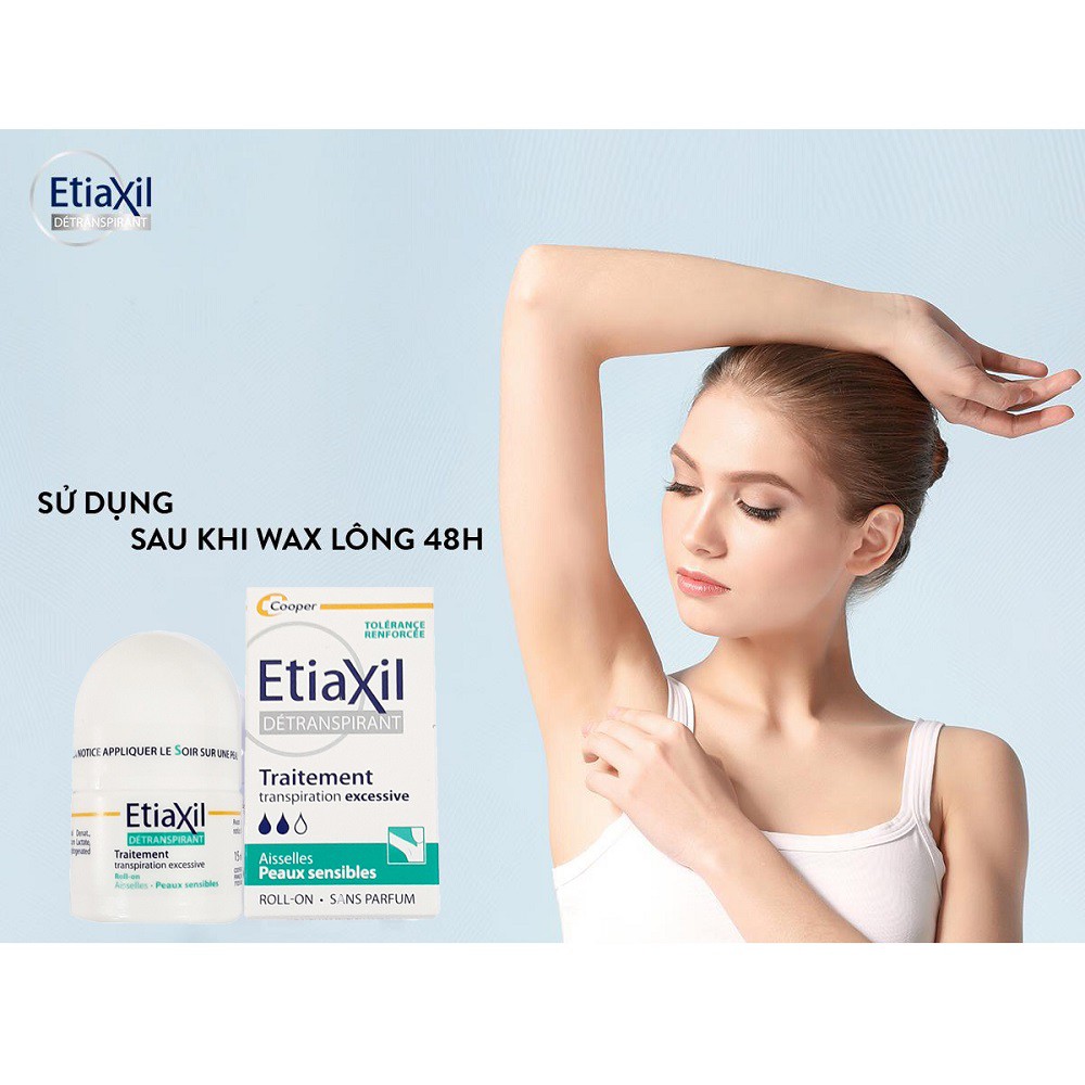 Lăn Khử Mùi Etiaxil Giảm Mồ Hôi Dành Cho Da Nhạy Cảm 15ml Màu Xanh Chính Hãng