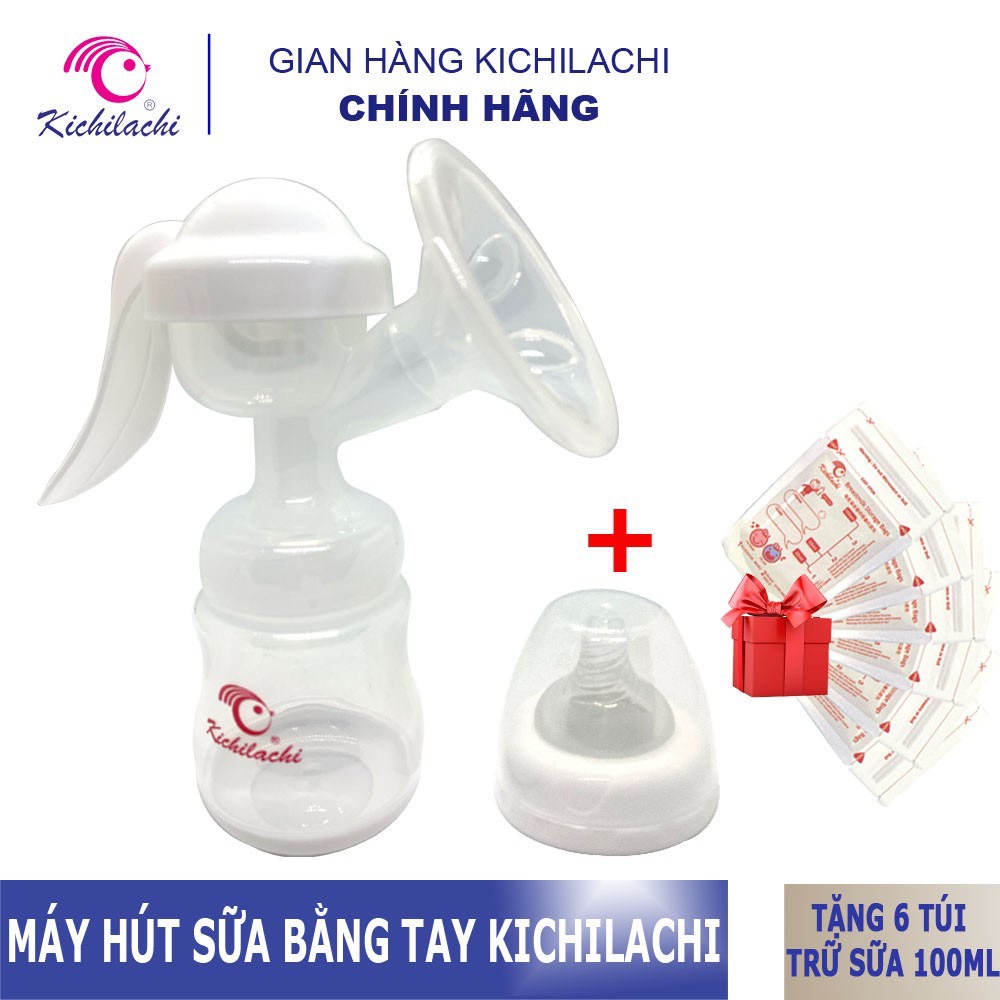 Máy hút sữa bằng tay kichilachi tặng kèm 6 túi trữ sữa ( chính hãng )