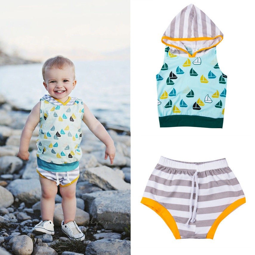 Set 2 Món Áo Hoodie + Quần Short Cho Bé