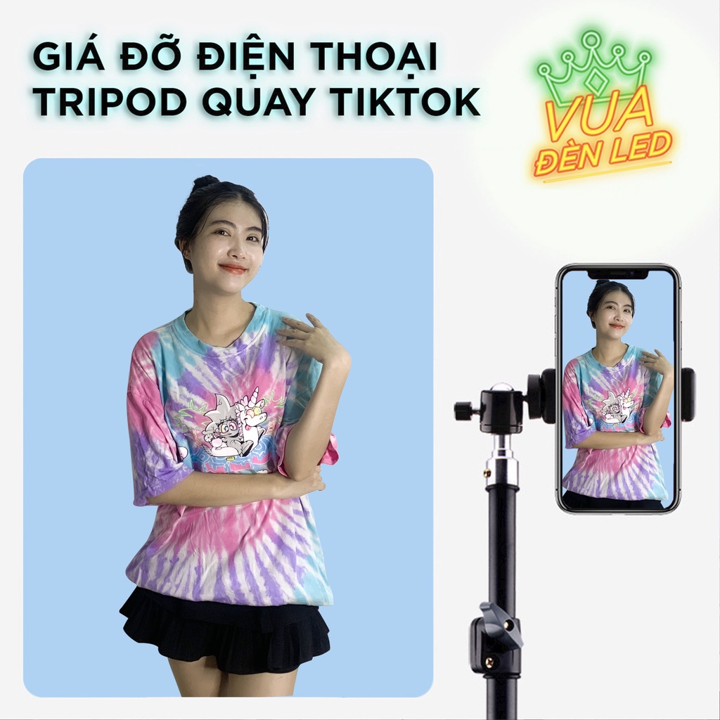 Giá Đỡ Điện Thoại Chụp Ảnh, Quay Video, Chân Máy Tripod Cây Livestream Có Kẹp Chắc Chắn
